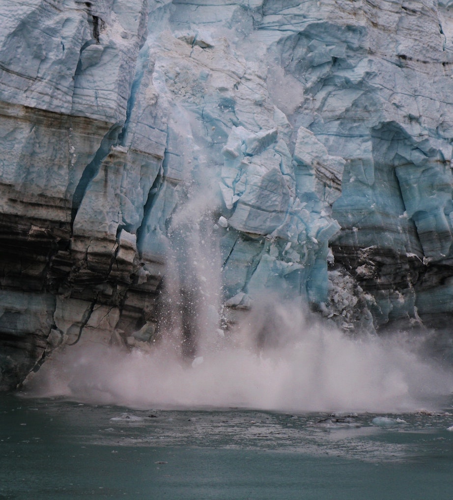 A calving glacier