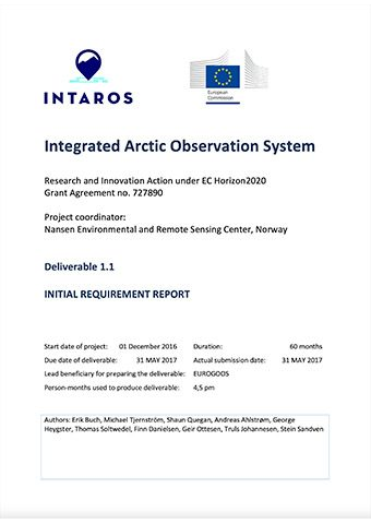 INTAROS D1.1 Initial Requirements Report 2017