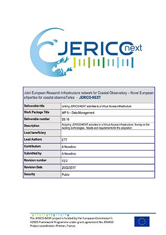 JERICO-NEXT-D5.16 Linking JERICO-NEXT Activities To A Virtual Access Infrastructure 2017