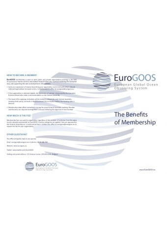 EuroGOOS The Benefits of Membership (2015)