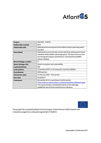 AtlantOS D9.2  Web-based Monitoring Tools 2017