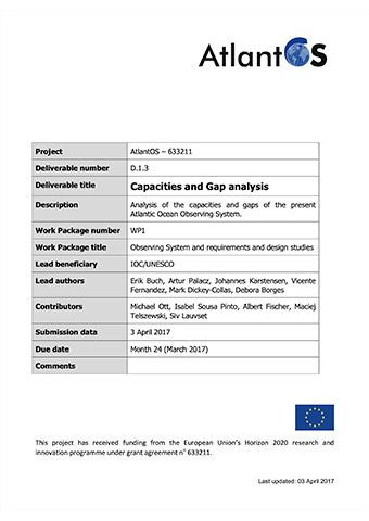 AtlantOS D.1.3 Capacities And Gap Analysis 2017