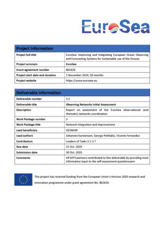 EuroSea - European High Frequency Radar network governance  (May 2021)