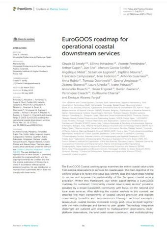 EuroGOOS roadmap for operational coastal downstream services