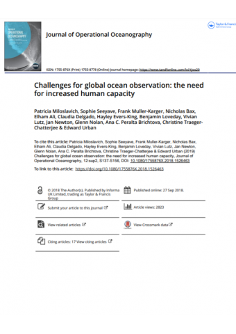 Challenges for global ocean observation: the need for increased human capacity