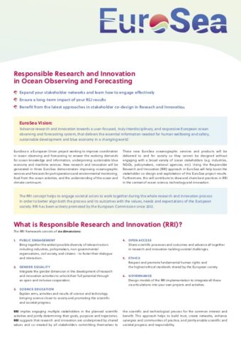 Responsible Research and Innovation in Ocean Observing and Forecasting