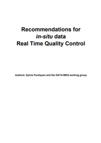 Recommendations for in-situ data Real Time Quality Control