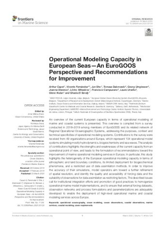 Operational Modeling Capacity in European Seas— A EuroGOOS Perspective and Recommendations for Improvement