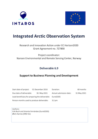 INTAROS D6.9 Support to Business Planning and Development (May 2021)